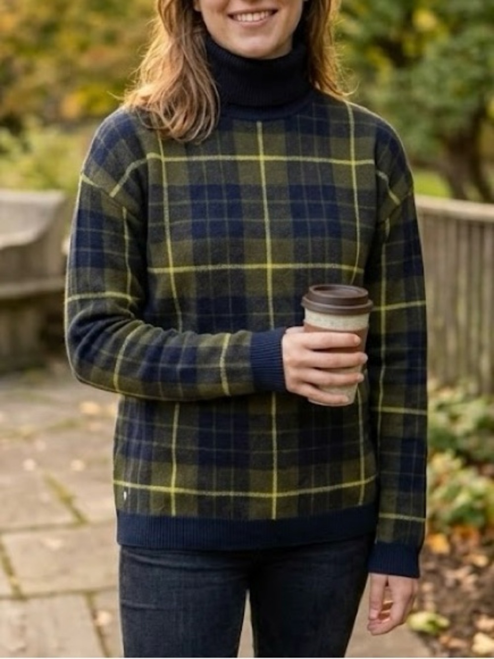 Tristan Plaid Turtleneck Tartan Checkered Sweater Dark Academia Mod Preppy